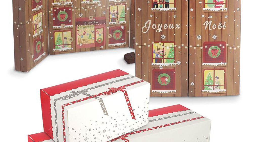 Les emballages de Noël participent à l’atmosphère du magasin. ©  Packeos